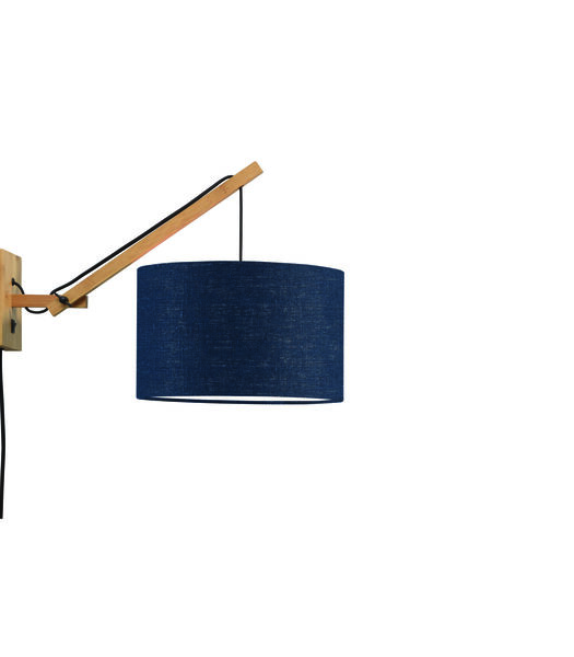 Wandlamp Andes - Bamboe/Blauw - 50x32x45cm
