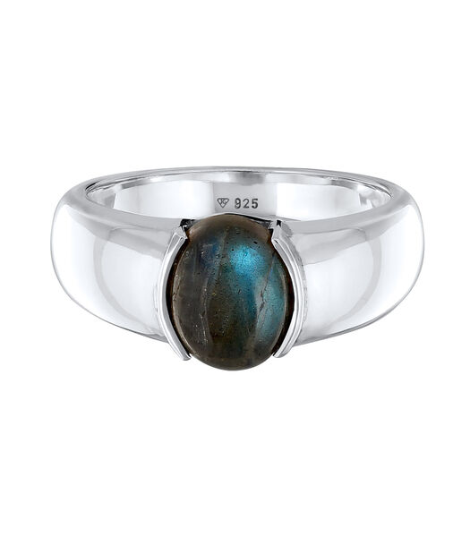 Ring Elegant Herenhorloge Met Labradoriet Edelsteen In 925 Sterling Zilver