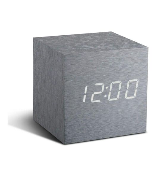 Réveil aluminium avec led Wooden Cube Click