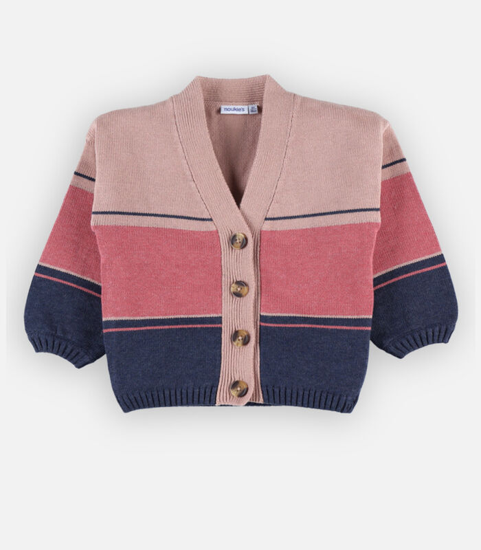 Cardigan tricot, tricolore image number 2