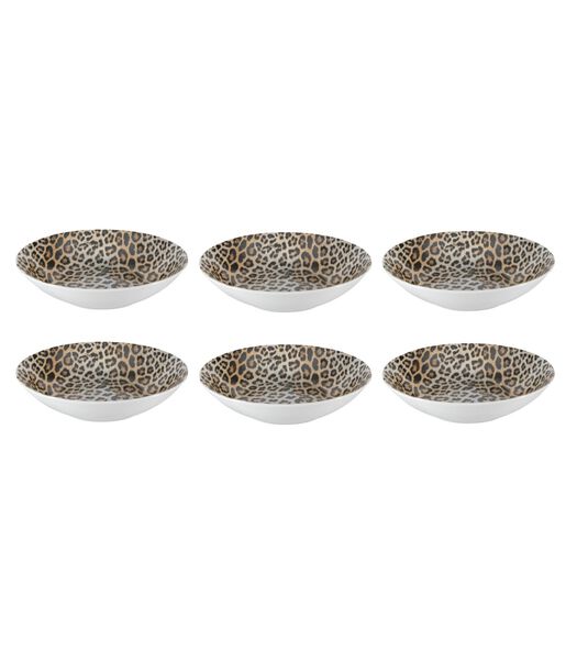Assiettes creuses Leopard ø 21 cm - 6 pièces de Cookinglife