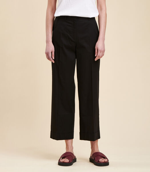 Pantalon large noir 7/8ème en coton