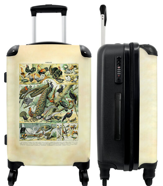 Handbagage Koffer met 4 wielen en TSA slot (Dieren - Vogels - Natuur - Vintage)