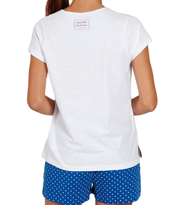 Pyjamashort t-shirt Lollipop Santoro wit image number 1