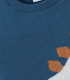 Trui met dino uit tricot, eendgroen image number 4