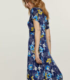 Marine Print midi-jurk met vlinderstrik image number 4