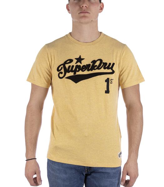T-Shirt Jaune Style Script Vintage Super Dry