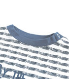 Blauw T-shirt met korte mouwen en streepjes image number 4