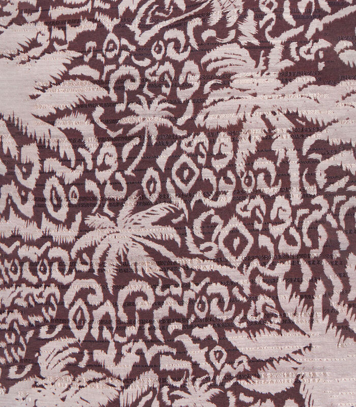 Top marron en voile de coton imprimé manches 3/4 image number 4