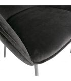 Lot de 2 chaises de table - Velours - Noir - 75x63x62 cm - Sien image number 1