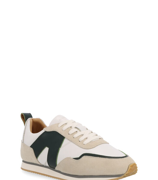TB.015 - Witte en groene leren sneakers