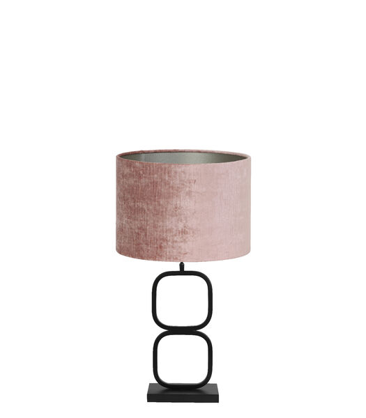Tafellamp Lutika/Gemstone - Zwart/Oud roze - Ø30x67cm