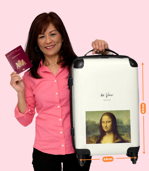Bagage à main Valise avec 4 roues et serrure TSA (Art - Mona Lisa - Vieux maître - Leonardo da Vinci)