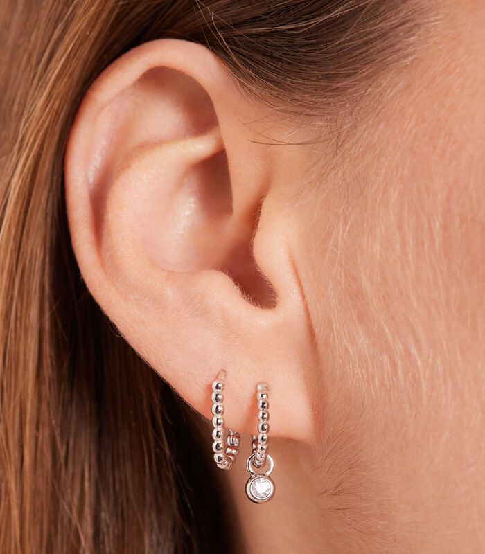 Femmes - Boucle d'oreille avec placage - Zircone image number 1
