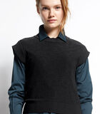 Zwarte mouwloze trui jacquardpatroon FLONIGHT image number 0