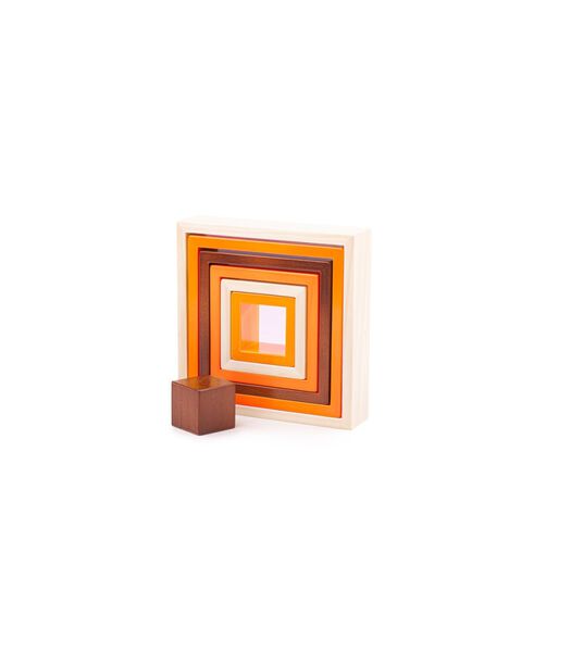 Bigjigs Natural Wooden stacking squares (carrés à empiler)