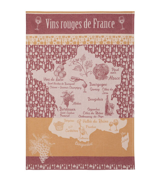 Vins Rouge de France - Tafellinnen Theedoek