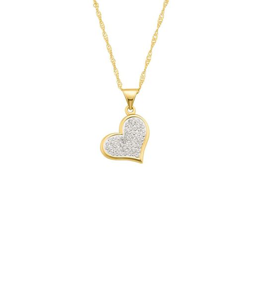 Chaîne avec pendentif pour dames, 375 or, Preciosa | coeur