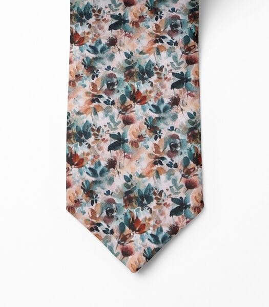 Cravate ASAGIRI - imprimé fleuri - Fabriquée en Belgique