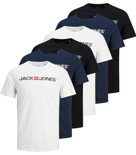 T-shirt JJECORP LOGO TEE CREW NECK 3PK Set van 6