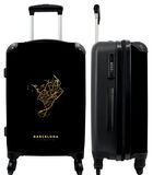 Handbagage Koffer met 4 wielen en TSA slot (Barcelona - Stadskaart - Kaarten - Goud - Plattegrond) image number 0