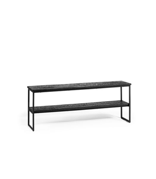 Teaky Blinders - TV-meubel - 120cm - teak - stalen frame - zwart