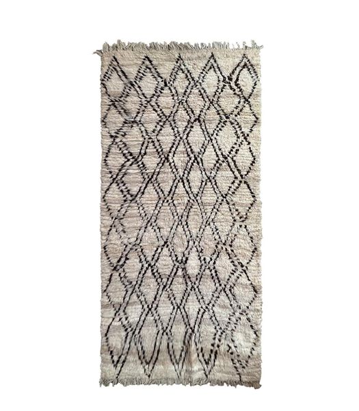Tapis de couloir Berbere marocain pure laine 96 x 220 cm