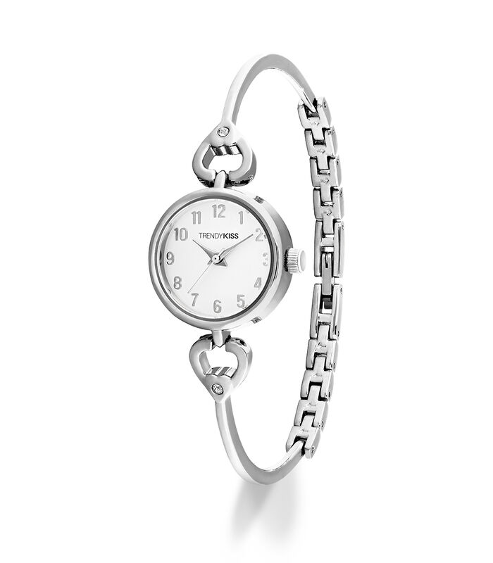 Montre femme analogique - Bracelet semi-rigide avec motif cœur et pierre - Astrid image number 1