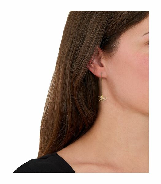 Boucles d'oreilles pour femme, or 375, éventail