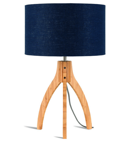 Lampe de table Annapurna - Bleu/Bambou - Ø36cm