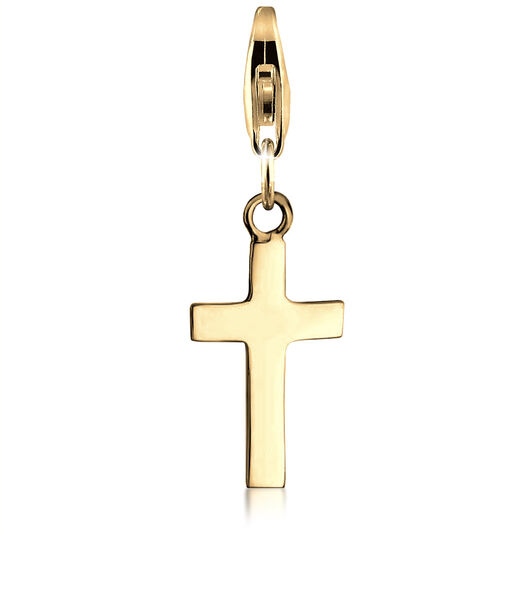 Amulette Pendentif À Breloque  Croix Symbole De La Religion En Argent Sterling 925 Plaqué Or