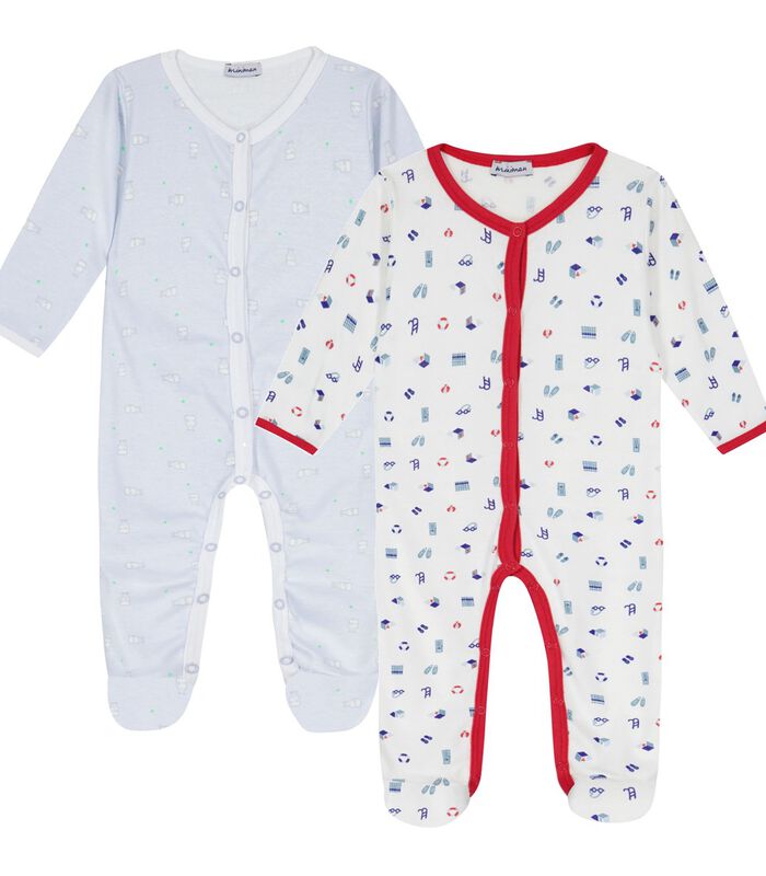 Lot de 2 pyjamas Oeko-Tex une pièce image number 0