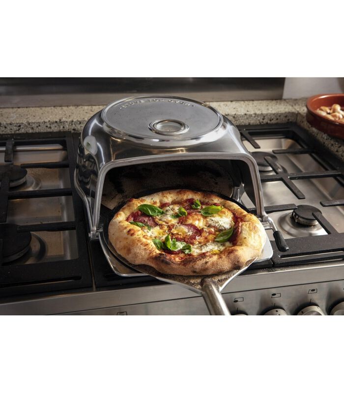 Pizza Oven Fernus & Friends - voor Fornuis - pure polished aluminium - voor ø 26 cm pizza's image number 3