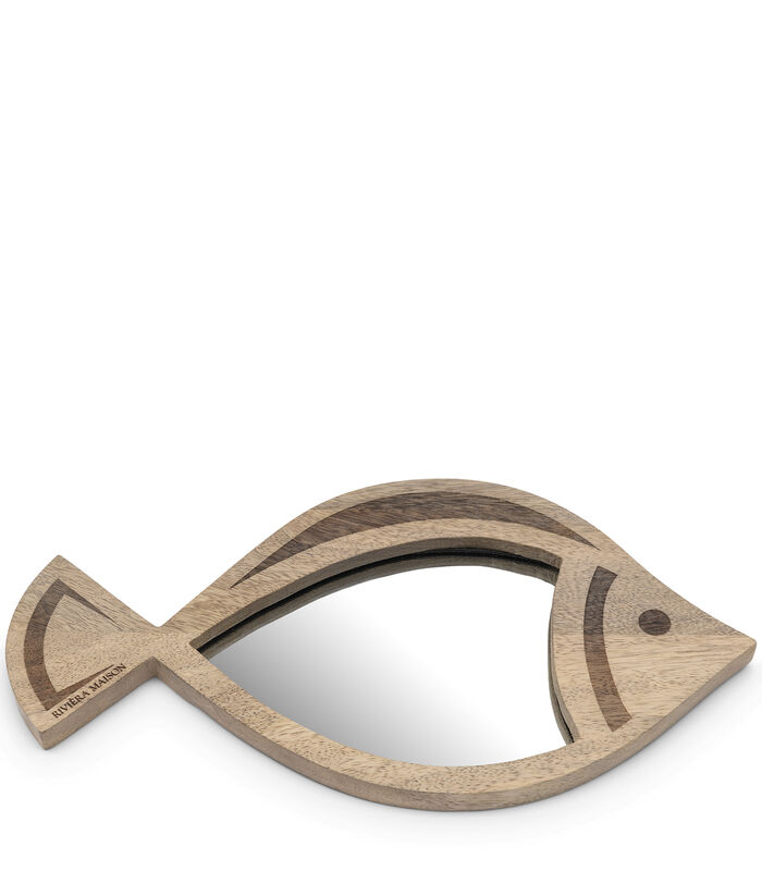 Serena Fish wandspiegel vis hout - kleine decoratieve spiegel image number 0