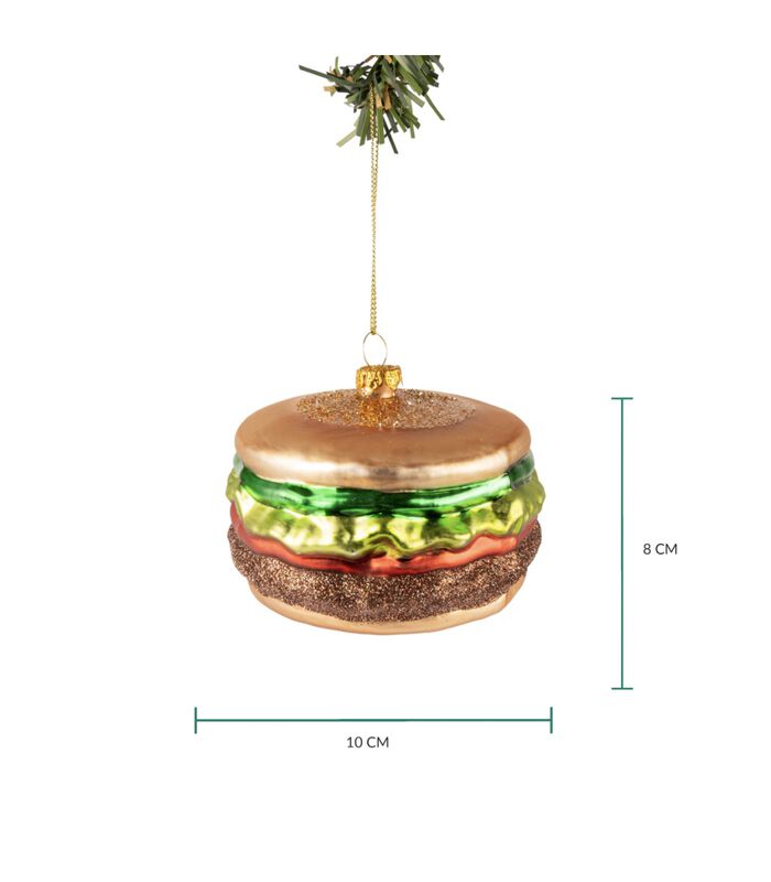 Kerstbal Hamburger 10 cm image number 4