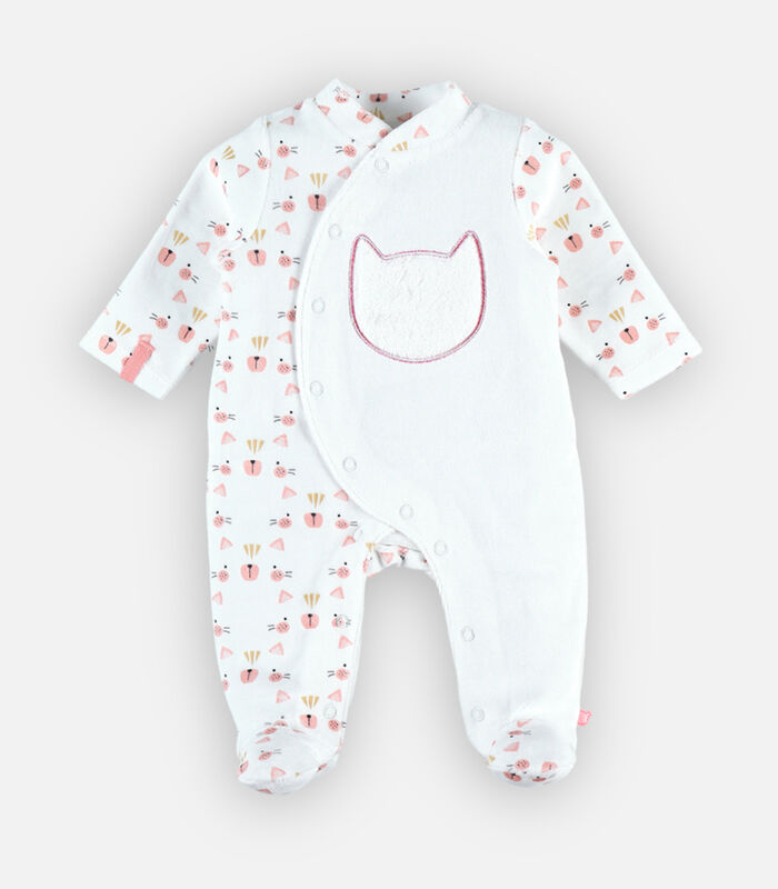 Fluwelen poes pyjama, wit image number 1