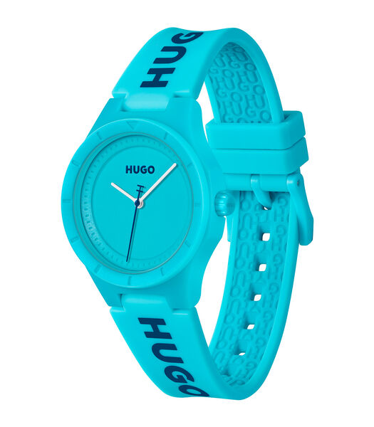 Horloge met siliconen armband blauwe wijzerplaat 1540166