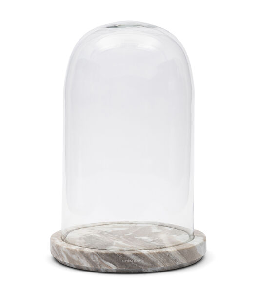 Ferrara Marble Cloche Beige - decoratie glazen stolp (ØxH) 30x46 cm