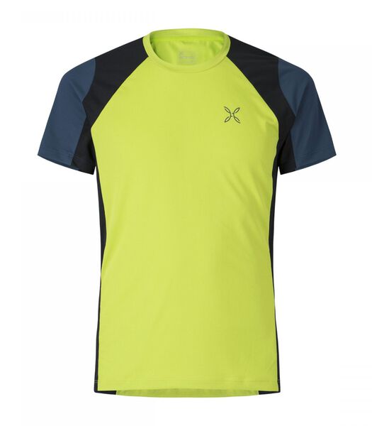 T-shirt Outdoor Choice Homme Verde Lime/Blu Cenere