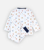 Fluwelen 2-delige pyjama met dierenprint, ecru image number 1