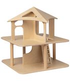houten speelgoed Poppenhuis open aan 4 zijden-naturel (geschikt voor kinderopvang) image number 0