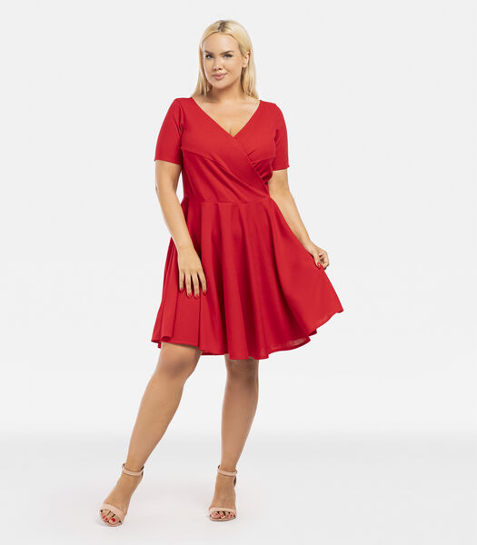 Robe de Noël, décolleté évasé JOWITA, enveloppe lisse grande taille