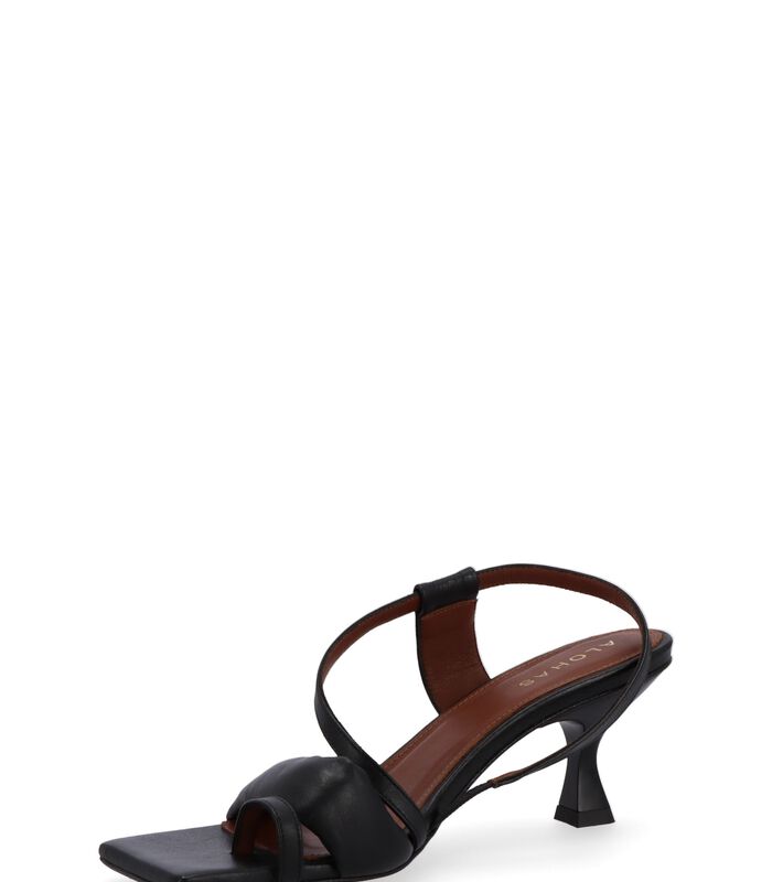 Asymmetric Straps - Sandales en cuir noir image number 3