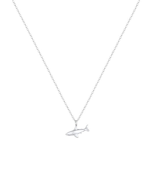 Collier Femmes Shark Pendant Pea Necklace Animal Symbol Océan Été Trend En Argent Sterling 925