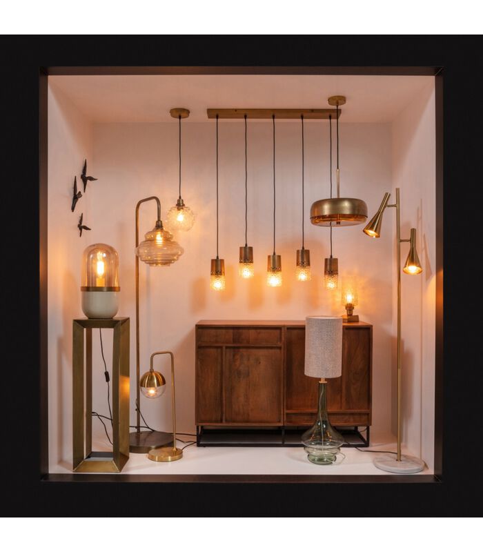 Lampe à suspension - Verre - Laiton antique - 140x71x10 cm - Sprinkle image number 4