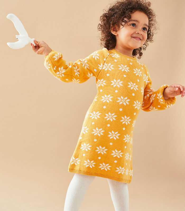 Robe tricot flocons, jaune/écru image number 0