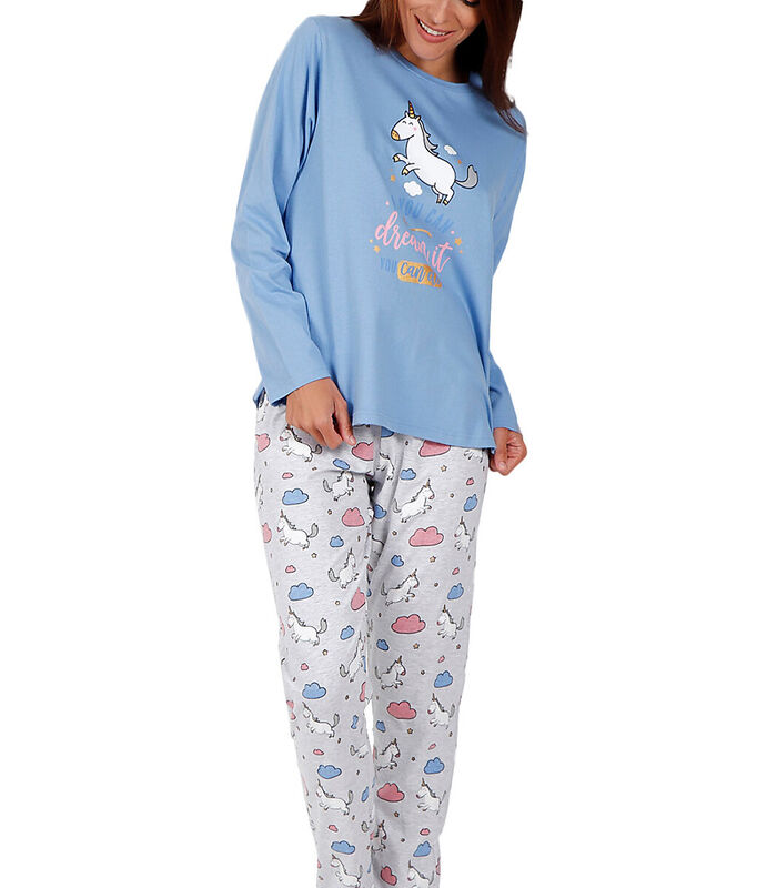 Pyjama indoor outfit broek top lange mouwen Unicornio image number 0