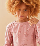 Jersey 2-delige pyjama met dierenprint, roos image number 1