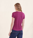 T-shirt violet col V manches courtes en lyocell image number 2