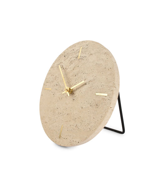 Horloge de table 20cm travertin beige Zone
